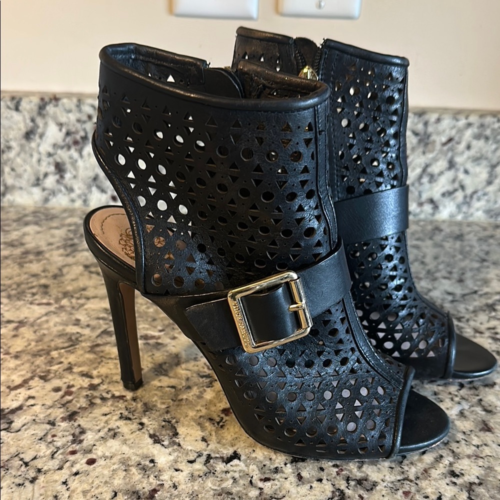 Elegant Black Peep-Toe Heels